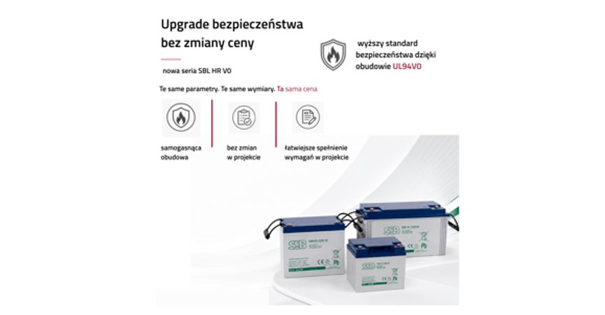 Upgrade bezpieczeństwa bez zmiany ceny – nowa seria SBL HR V0