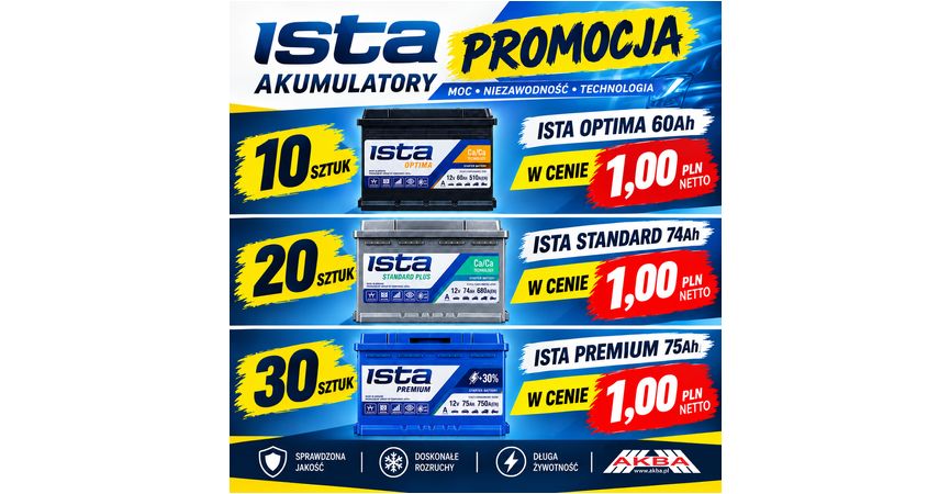 Promocja: Akumulatory Ista w cenie 1,00pln netto.