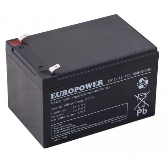 AKUMULATOR AGM EUROPOWER EP 12-12 T2 -zdjęcie numer 1