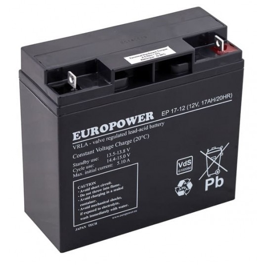 AKUMULATOR AGM EUROPOWER EP 17-12 -zdjęcie numer 1