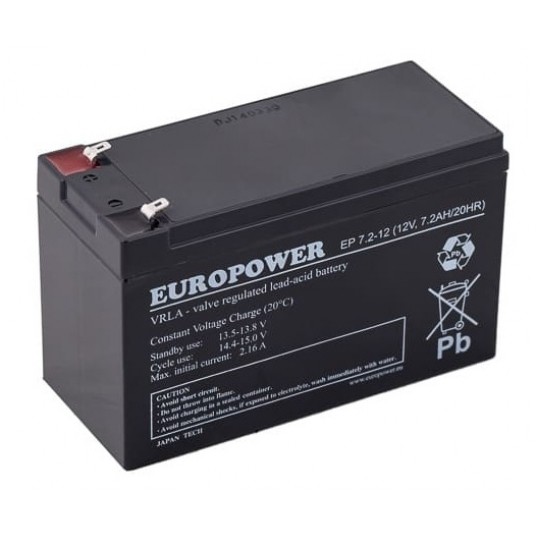 AKUMULATOR AGM EUROPOWER EP 7,2-12 T2 -zdjęcie numer 1