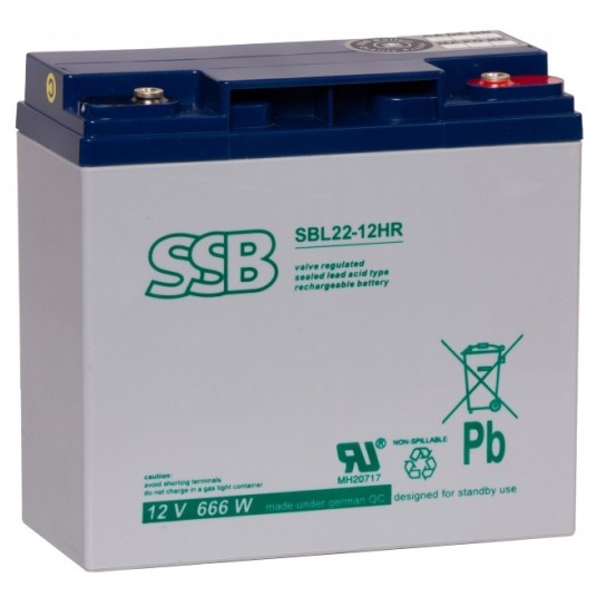 AKUMULATOR AGM SSB SBL 22-12HR 12V 22Ah