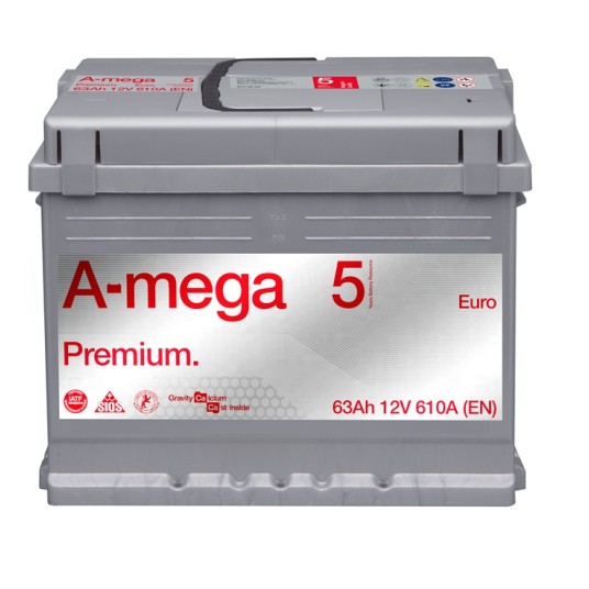 AKUMULATOR AMEGA PREMIUM M5 63AH 6CT-63-A3