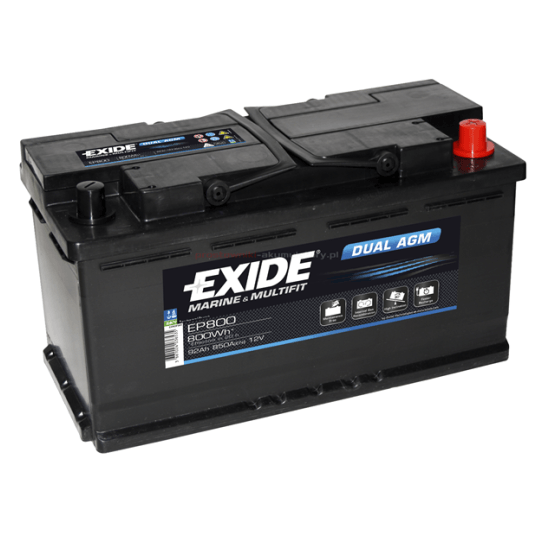 AKUMULATOR EXIDE DUAL AGM EP800 12V 95Ah 850A