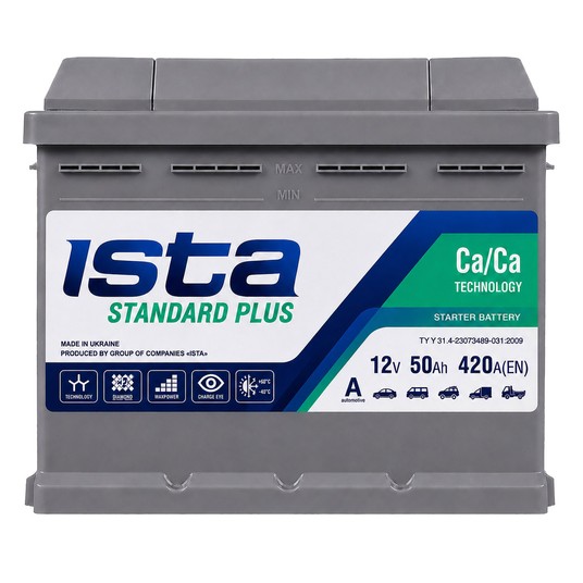AKUMULATOR ISTA STANDARD 12V 50Ah 6СТ-50 A1 R+ -zdjęcie numer 1