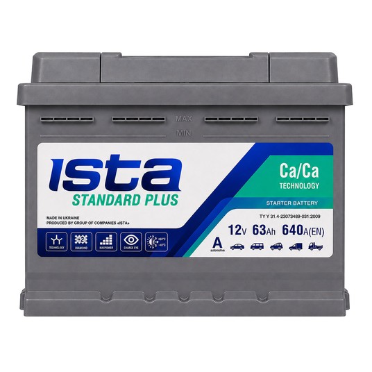 AKUMULATOR ISTA STANDARD 12V 63Ah 6СТ-63 A1 R+ -zdjęcie numer 1