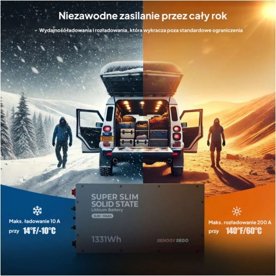 Akumulator Renogy LIFEPO4 Rego 12,8V 104Ah Super Slim -zdjęcie numer 2