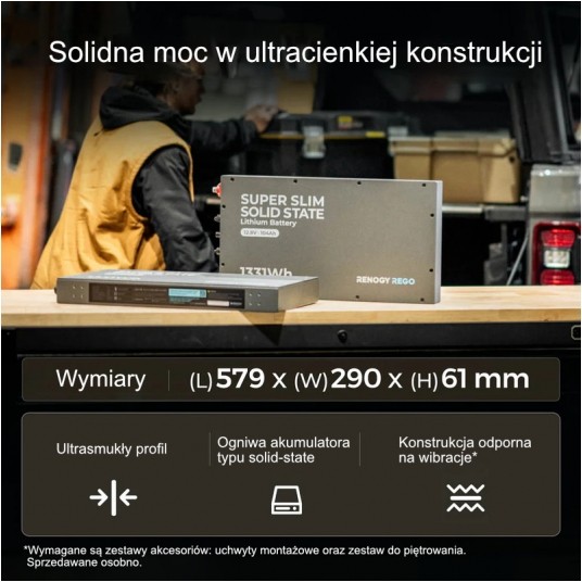 Akumulator Renogy LIFEPO4 Rego 12,8V 104Ah Super Slim -zdjęcie numer 4