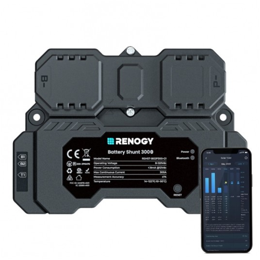 Monitor akumulatorów Renogy Battery Shunt Renogy 300 BT -zdjęcie numer 1