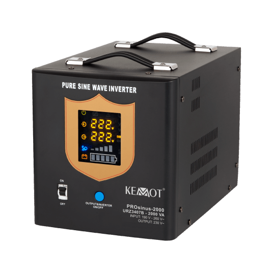 Zasilacz Awaryjny KEMOT URZ3407B PROsinus-2000 12V 230V 2000VA/1200W Black