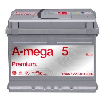 AKUMULATOR AMEGA PREMIUM M5 63AH 6CT-63-A3