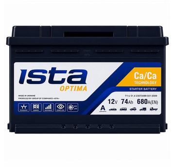 AKUMULATOR ISTA OPTIMA 12V 74Ah 6СТ-74 A R+