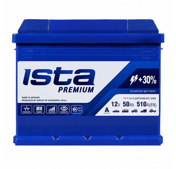 AKUMULATOR ISTA PREMIUM 12V 50Ah 6СТ-50 A2H R+