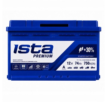 AKUMULATOR ISTA PREMIUM 12V 74Ah 6СТ-74 A2H R+