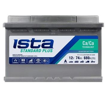 AKUMULATOR ISTA STANDARD 12V 74Ah 6СТ-74 A1 R+