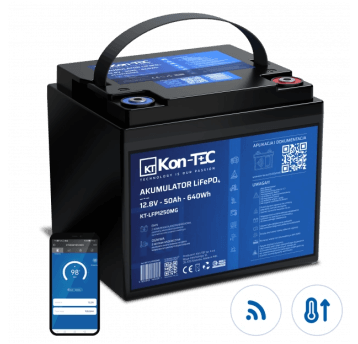Akumulator KON-TEC LiFePO4 12V 50Ah Li-ion Komunikacja Bluetooth